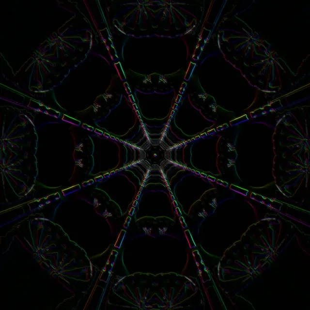 Neon Tunnel Kaleidoscope Vortex | 1:1 Square 60fps Screensaver Loop