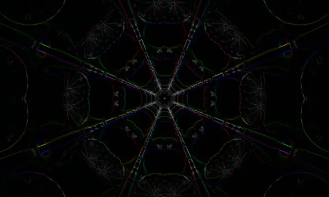 Neon Tunnel Kaleidoscope Mandala 5:3 Wide 60fps VJ Loop Screensaver