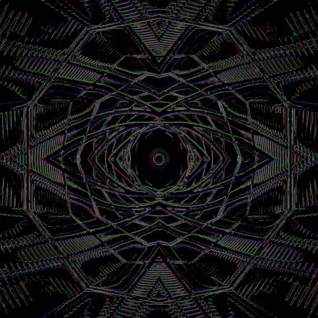 VJ Loop Neon Tunnel Kaleidoscope Eye 1:1 Square 60fps Screensaver
