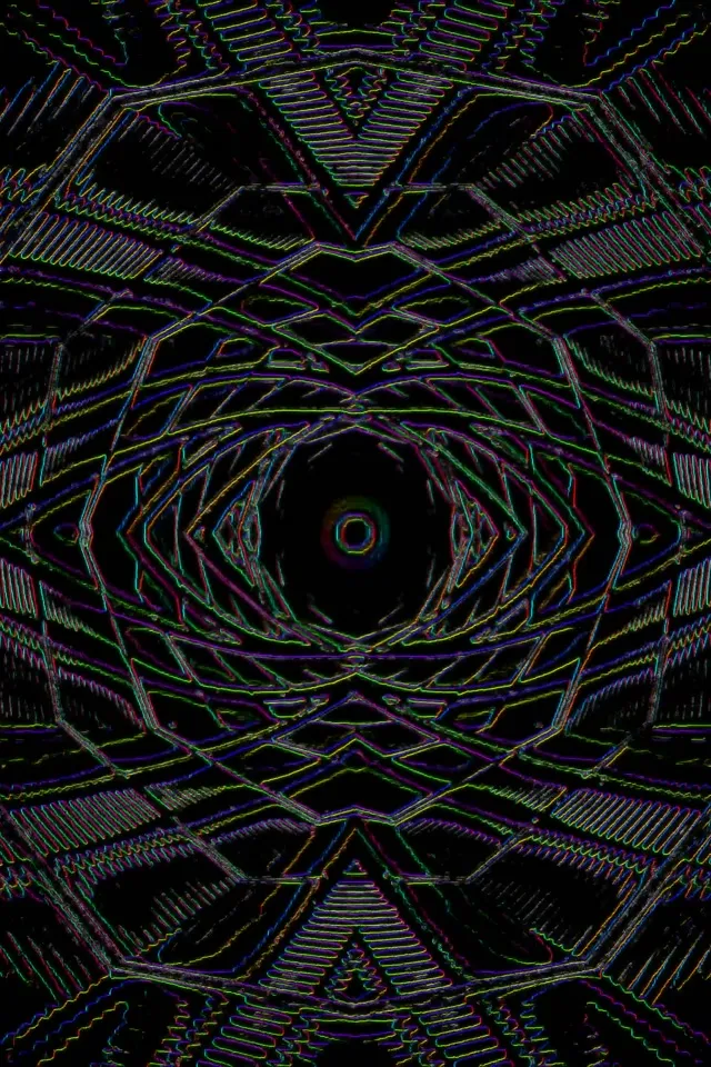 Neon Tunnel Kaleidoscope Eye 2:3 Portrait 60fps VJ Loop Screensaver