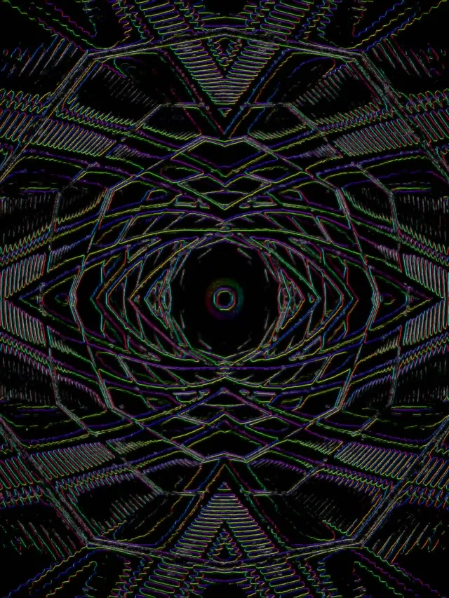 Neon Tunnel Kaleidoscope Eye VJ Loop 3:4 iPad 60fps Screensaver