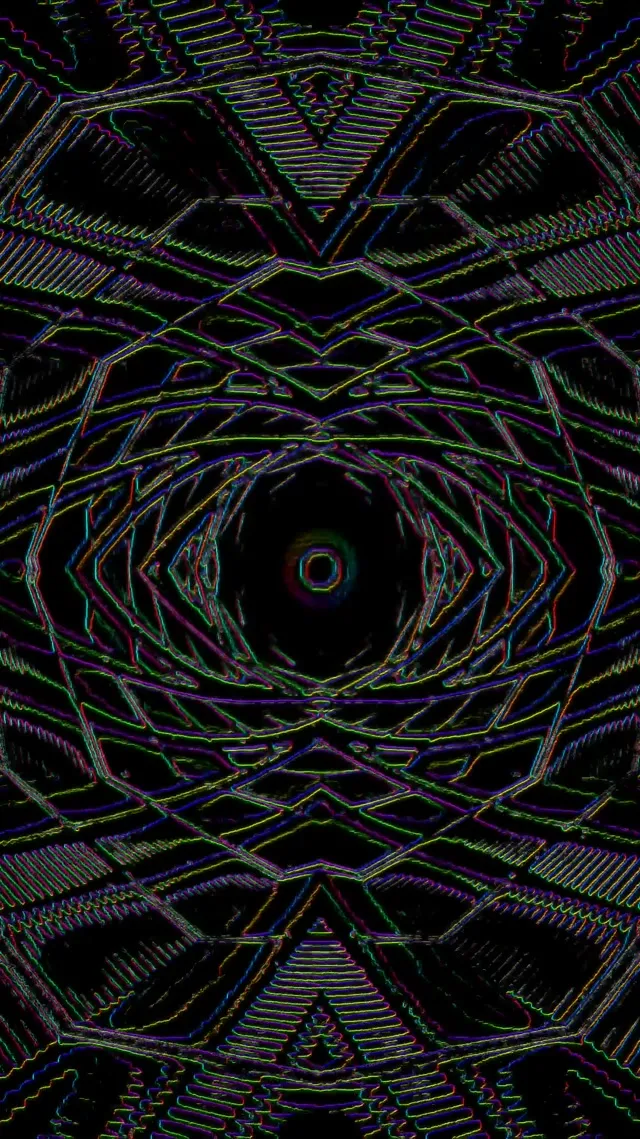 Neon Tunnel Kaleidoscope VJ Loop 9:16 Reels 60fps Screensaver