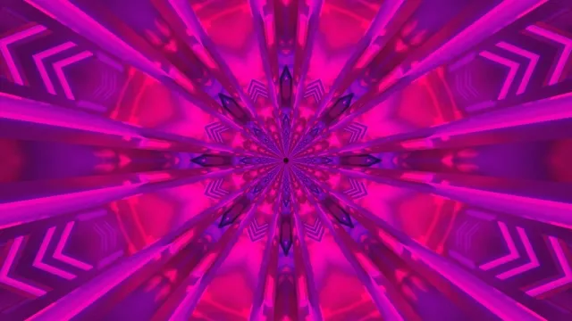Neon Tunnel Pink Purple Kaleidoscope 4k uhd 60fps screensaver Vj loop