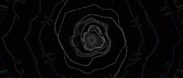 Neon Tunnel Spiraling Hexagon VJ Loop 21:9 Ultrawide 60fps Screensaver