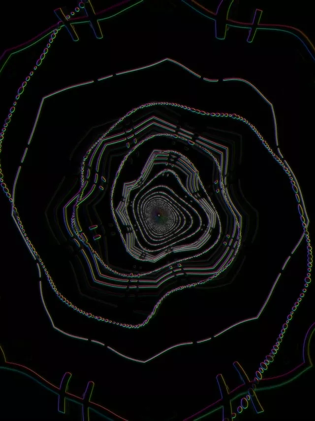 Neon Tunnel Spiraling Octagon Vortex VJ Loop 3:4 iPad 60fps Screensaver