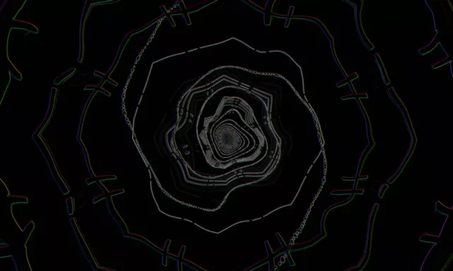 Neon Tunnel Spiraling Octagon Vortex VJ Loop 5:3 Wide 60fps Screensaver