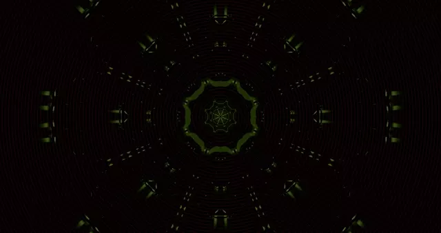 Neon Tunnel Screensaver 4K 60FPS VJLoops Green Geometric Motion Background