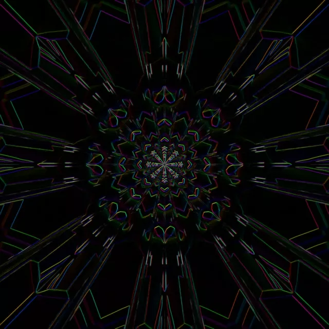 Neon Tunnel Kaleidoscope Vortex 1:1 Square 60fps Screensaver Loop