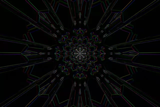 Neon Tunnel Fractal Kaleidoscope VJ Loop 60fps 3:2 Screensaver