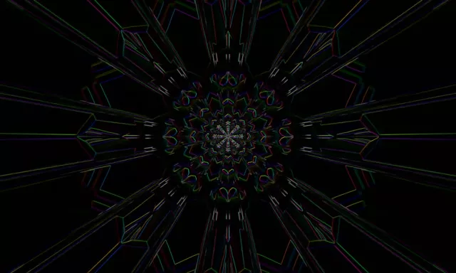 VJ Loop Neon Tunnel Kaleidoscope 5:3 Wide 60fps Screensaver
