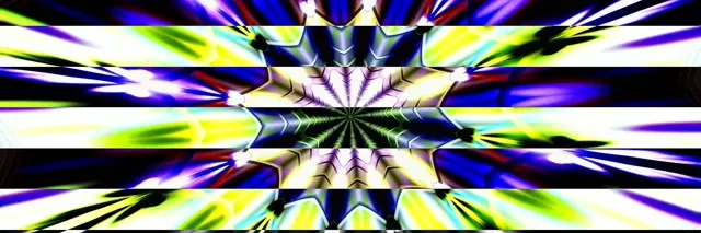 3:1 Triple Wide Neon Tunnel Kaleidoscope VJ Loop 60fps Screensaver