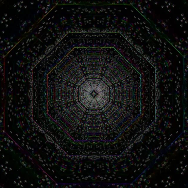 Neon Tunnel Fractal Kaleidoscope Vortex 1:1 Square 60fps Screensaver