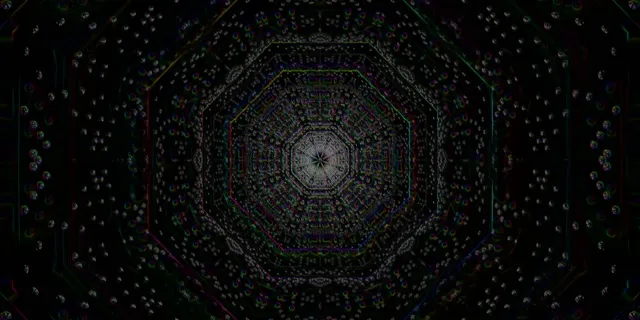 Neon Tunnel Kaleidoscope Vortex Loop 2:1 Univisium 60fps Screensaver