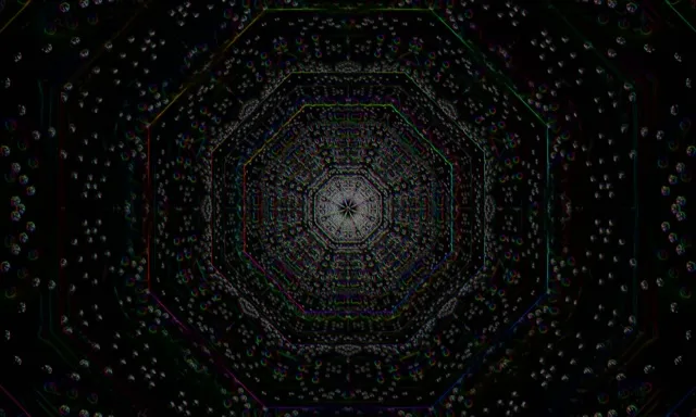 Neon Tunnel Kaleidoscope Vortex 5:3 Wide 60fps Screensaver Loop