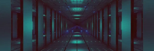 نفق النيون أزرق سماوي شبكة VJLoops 3:1 عريض ثلاثي 60fps شاشة التوقف