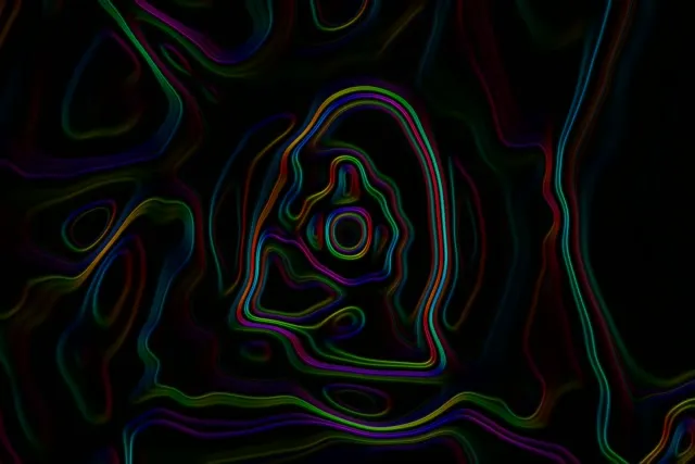 Tuneli ya Neon Topographic Swirl VJLoops 3:2 Surface 60fps Screensaver