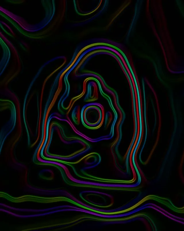 Neontunneli Topografinen Aalto Silmukka | VJLoops | 60fps 4:5 Instagram Näytönsäästäjä