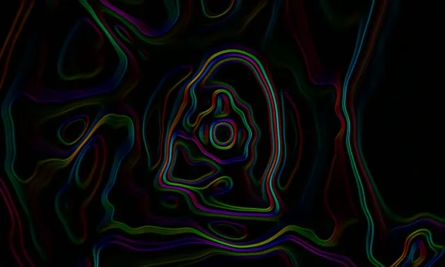 Túnel Neón Liñas de Contorno Xiratorias VJ Loop 5:3 Wide 60fps Protector de Pantalla