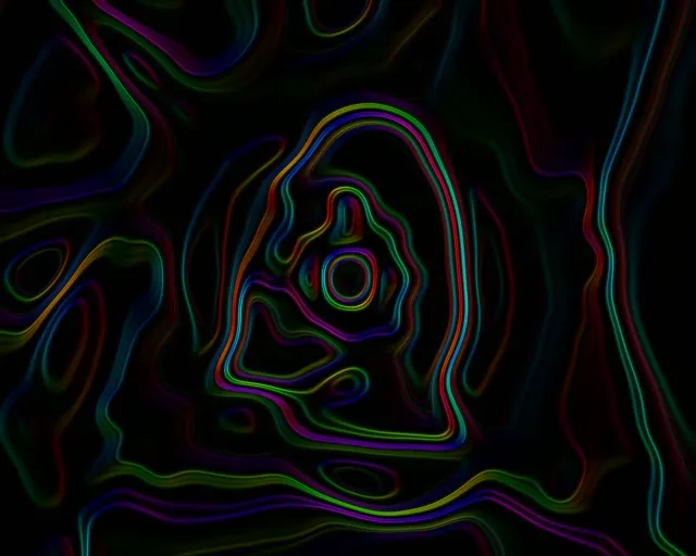 नियोन टनल घूमती हुई भूगोलीय तरंगें VJ Loop 5:4 इंडस्ट्रियल 60fps स्क्रीनसेवर