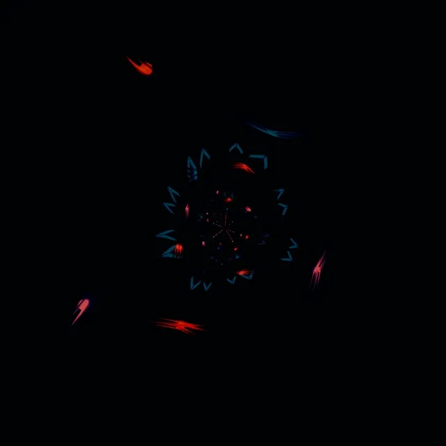 Neontunnel Kaleidoskop Virvel VJ Loop 1:1 Kvadrat 60fps Skärmsläckare