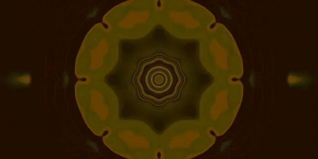 Neon Tunnel Gold Kaleidoscope VJ Loop 2:1 Univisium 60fps Screensaver