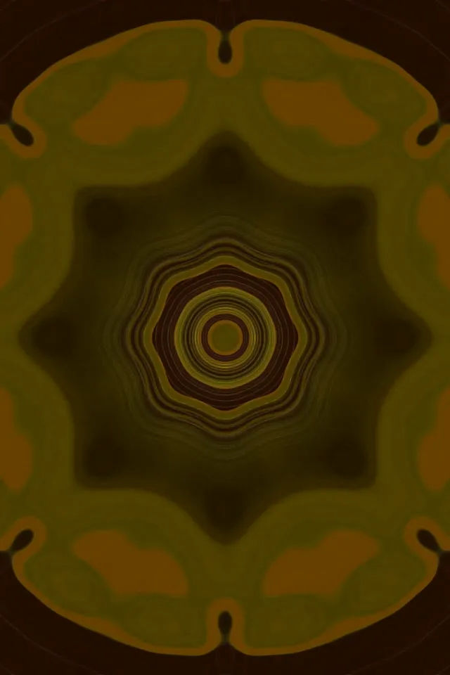 Neon Tunnel Golden Mandala Vortex 2:3 Portrait 60fps Screensaver Loop