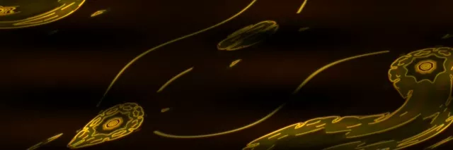 3:1 Triple Wide Neon Tunnel Gold Liquid Waves 60fps VJ Loop Screensaver