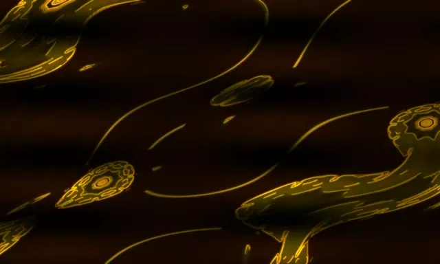 Neon Tunnel VJ Loop | Golden Liquid Waves 5:3 Wide 60fps Screensaver