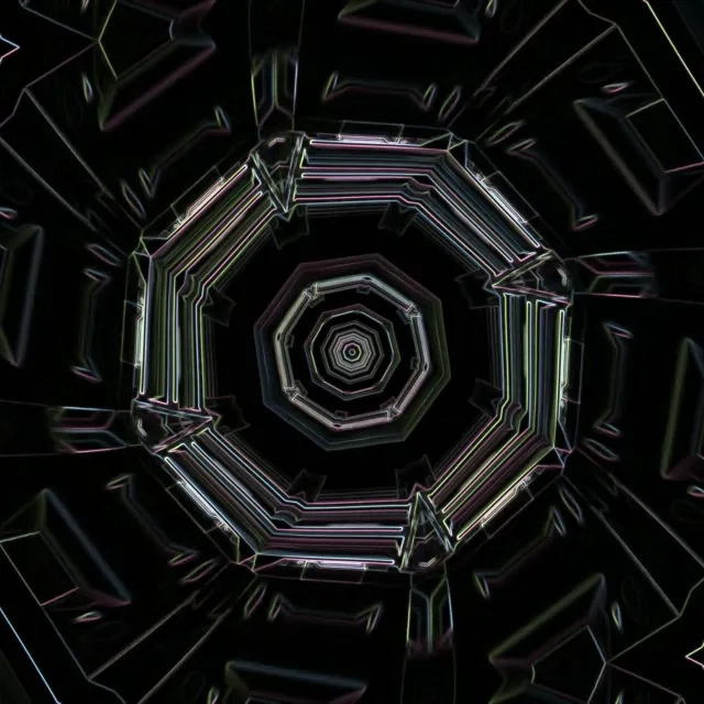 Neon Tunnel Hexagon Vortex VJ Loop 1:1 Square 60fps Screensaver
