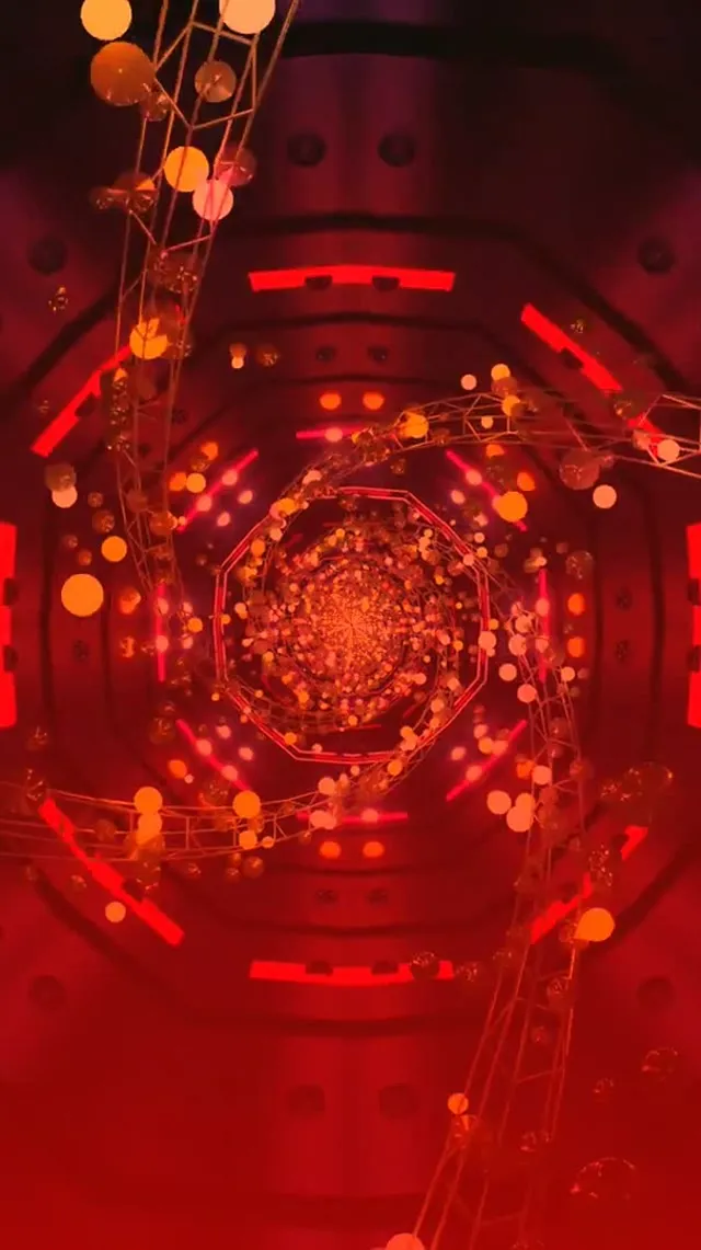 Neon Alagút Nyolcszög Örvény 60fps 9:16 Reels Képernyővédő VJ Loop