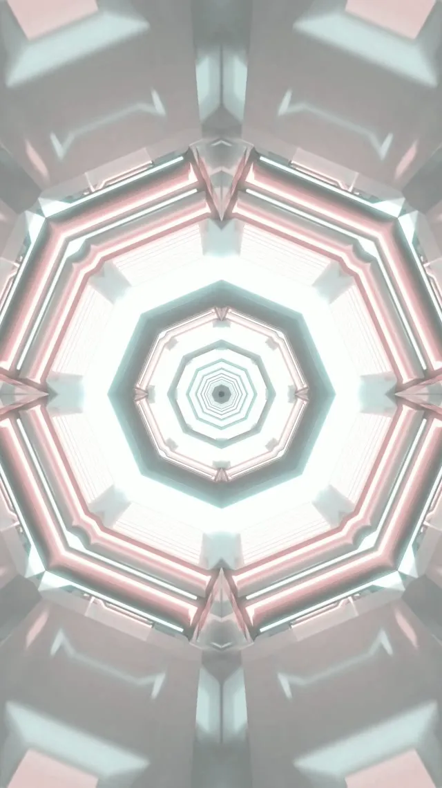 Neon Alagút Hatszög Örvény VJ Loop 9:16 Reels 60fps Képernyővédő