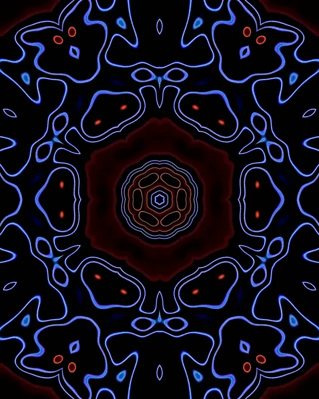 Neon Tunnel Kaleidoscope Flower 60fps VJ Loop 4:5 Instagram Näytönsäästäjä