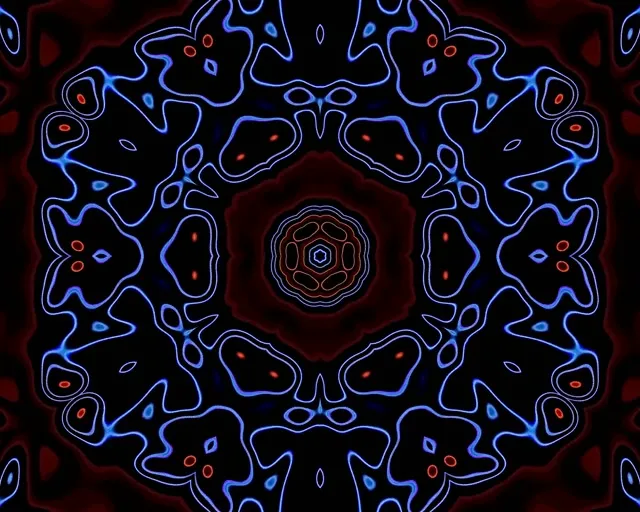 Neontunnel Kaleidoskop Blomst VJLoops 5:4 Industrial 60fps Skjermsparer