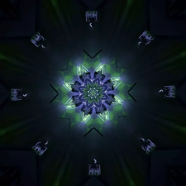 VJ Loop Neon Tunnel Kaleidoscope 1:1 Square 60fps Screensaver