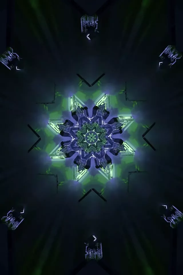 9:16 Neon Tunnel Kaleidoscope Vortex 60fps Screensaver Loop