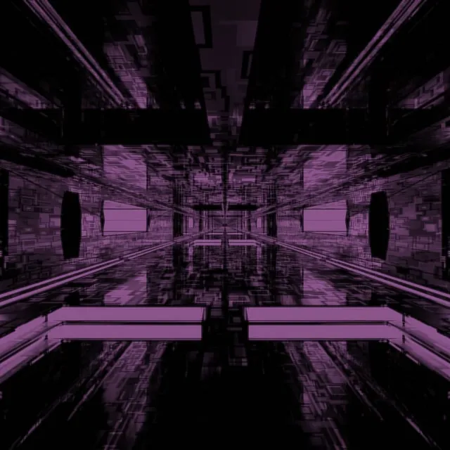 Neon Tunnel VJ Loop | 1:1 Square 60fps Screensaver | Purple Pixelated Vortex