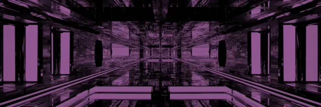 3:1 Triple Wide Neon Tunnel VJ Loop 60fps Screensaver Pulsating Purple Vortex