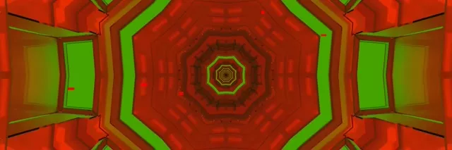 Neon Tunnel Octagonal Vortex 3:1 Triple Wide 60fps VJ Loop Screensaver