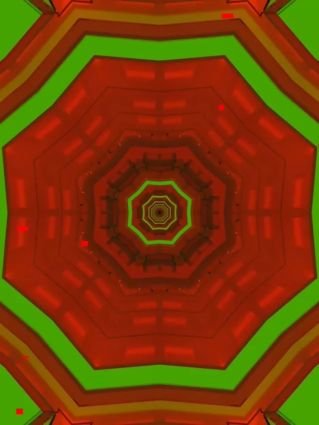 Neon Tunnel Octagon Vortex 3:4 iPad Portrait 60fps VJ Loop Screensaver