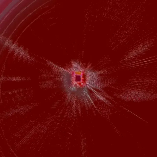 Neon Tunnel VJ Loop 1:1 Square 60fps Pulsating Red Vortex Screensaver