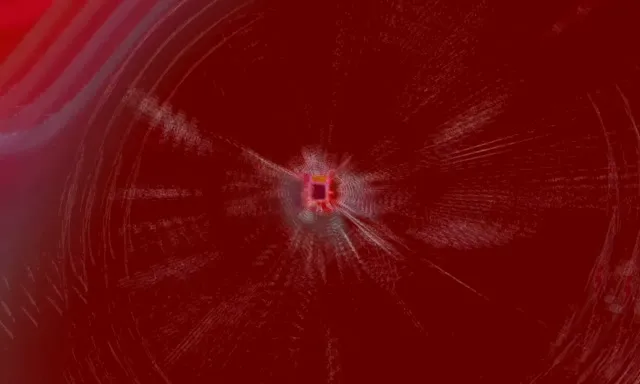 Neon Tunnel Pulsating Red Vortex VJ Loop 5:3 Wide 60fps Screensaver