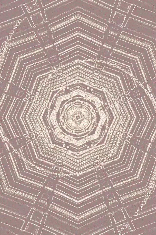 Neon Tonnel Agthoek Doolhof Loop | 2:3 Foto Portret 60fps Skermbewaarder VJ Loop