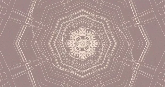 Túnel Neón Salvapantallas 4K UHD 60fps Oro Rosa Geométrico VJ Loop