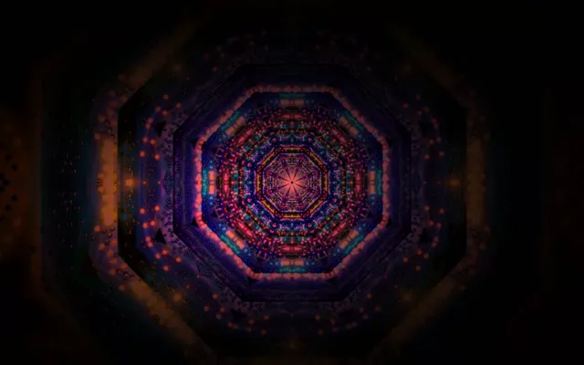 Neon Tunnel Vj Loop Spiraling Hexagon 16:10 Macbook 60fps Screensaver