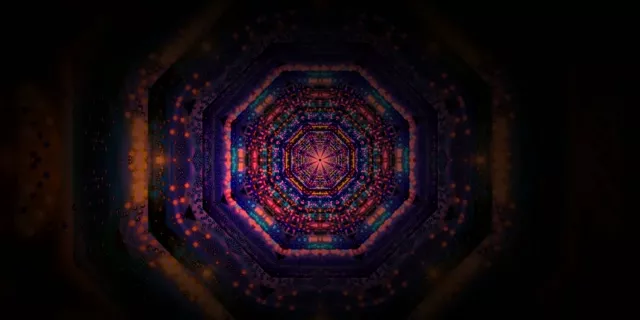 Neon Tunnel Spiraling Vortex VJ Loop 2:1 Univisium 60fps Screensaver