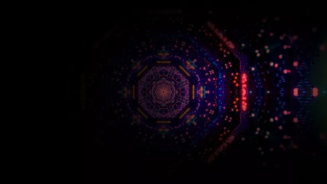 Neon Tunnel Screensaver 4K UHD 60FPS VJ Loop Animated Particles