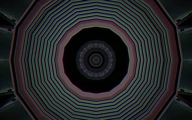 八邊形霓虹隧道渦旋 16:10 MacBook 60fps 螢幕保護程式迴圈