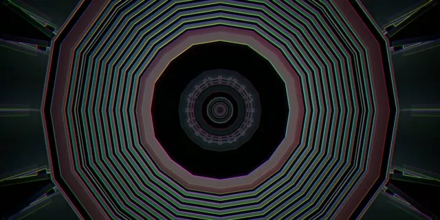 Octagonal Neon Tunnel VJ Loop 2:1 Univisium 60fps Screensaver Motion