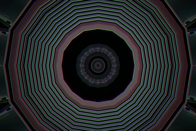 Neon Tunnel Octagonal Vortex VJ Loop 60fps 3:2 Screensaver