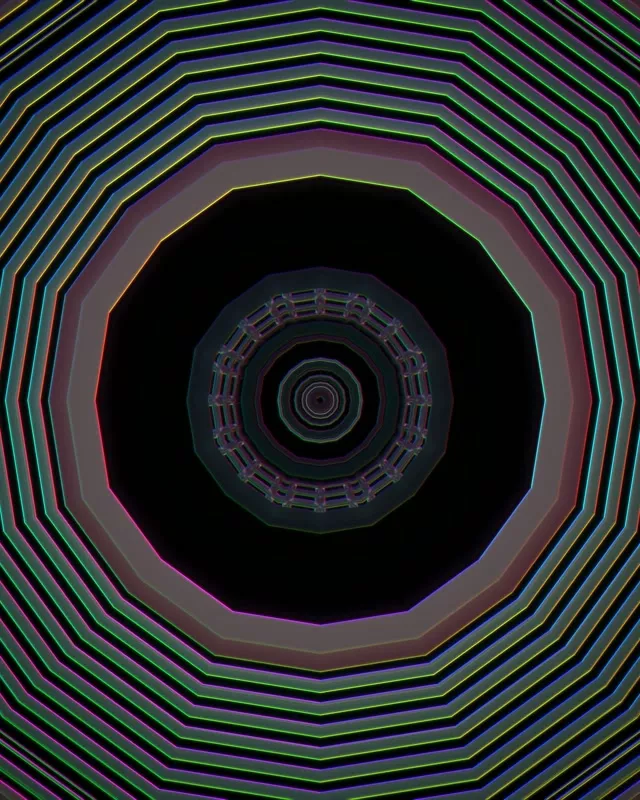 Neon Tunnel Infinite Octagon Vortex Loop 4:5 Instagram 60fps Screensaver VJ